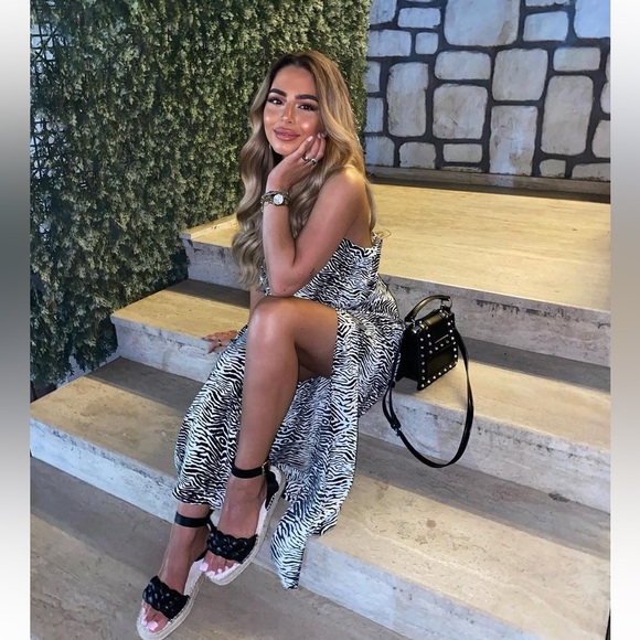 Zara Printed Dress With Draping - Picture 3 of 4